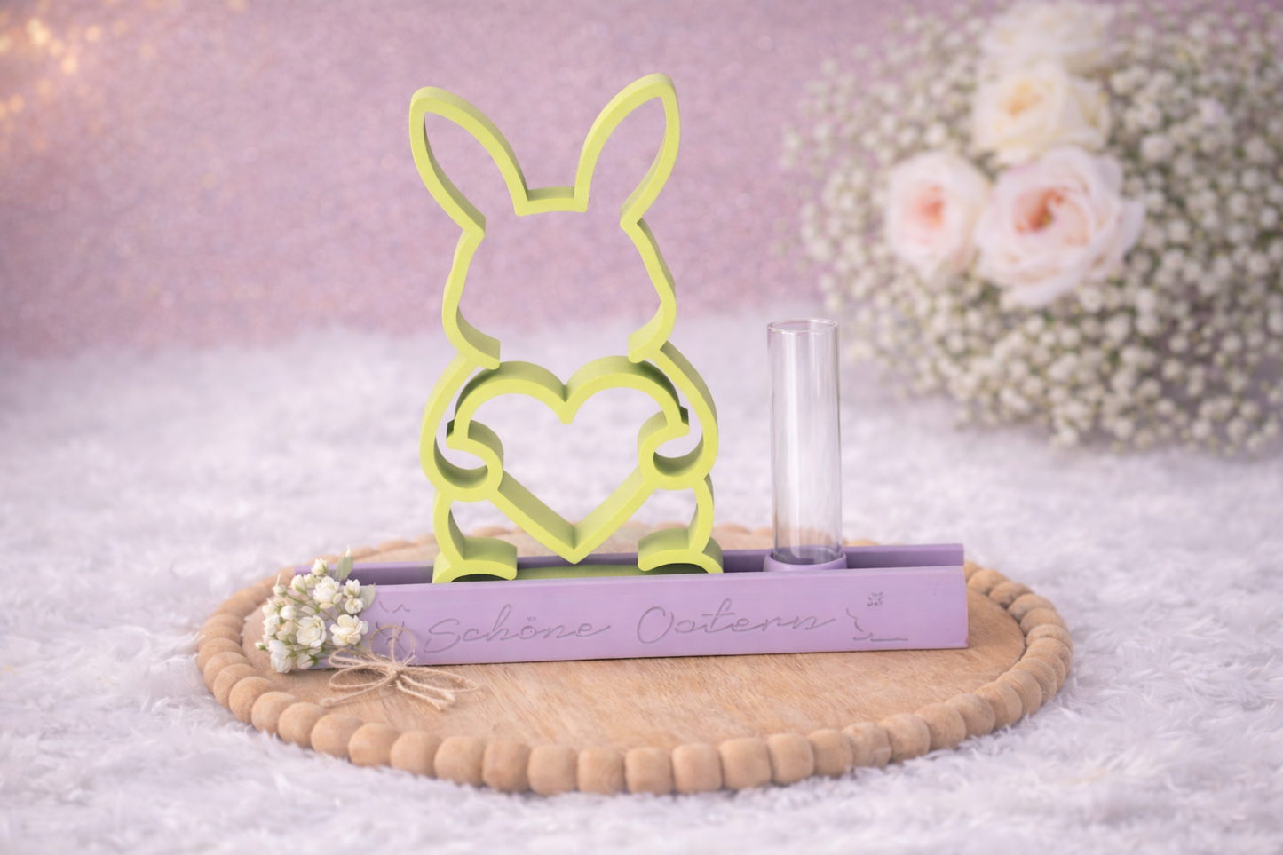 🐰 3MF Datei – Hasen Aufsteller mit austauschbarem Herz