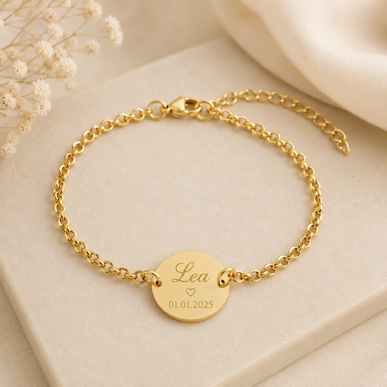 Individuelles Armband mit Initialen, Namen & Datum – Persönlich wie deine Geschichte